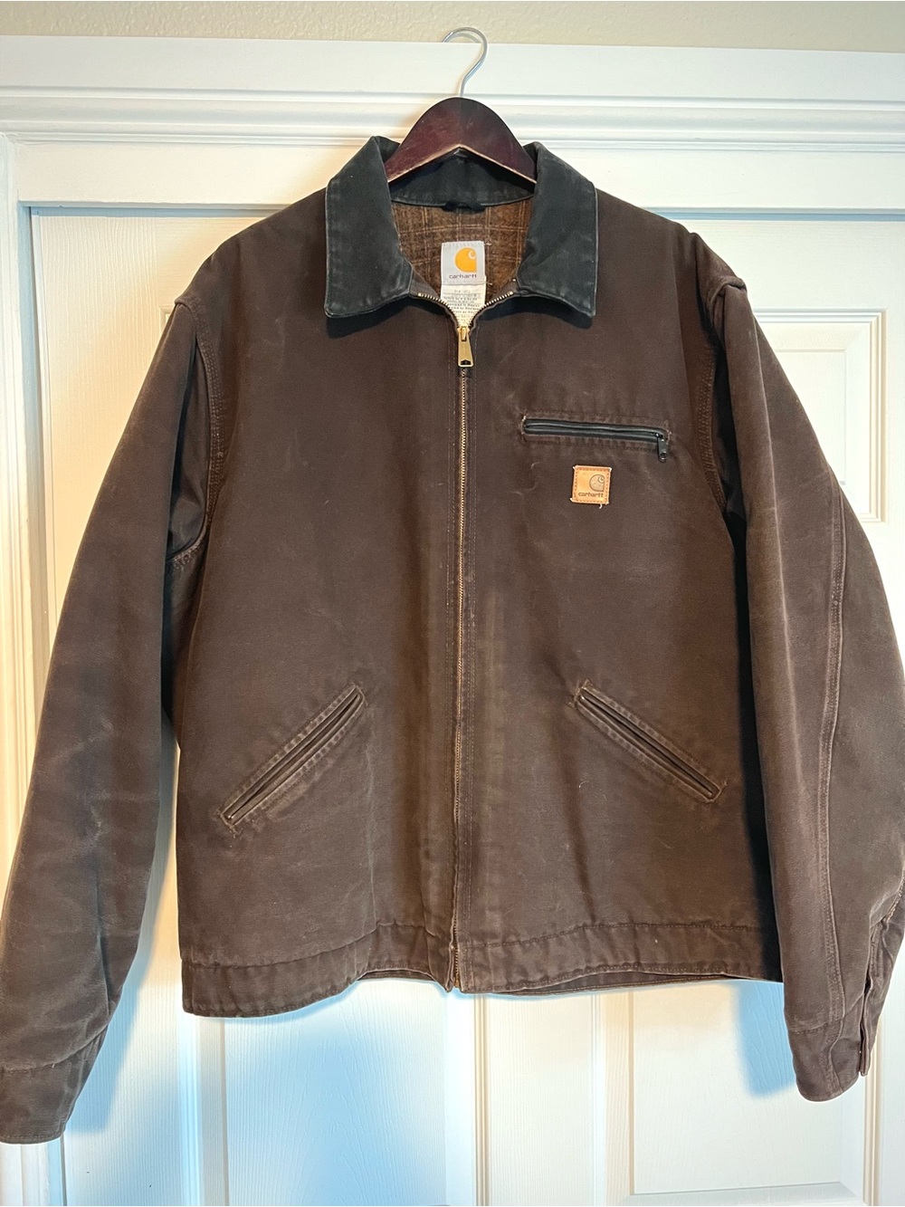 Carhartt Brown Duck Canvas Zip-Front Work Jacket